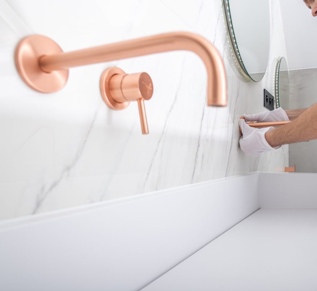 Copper Bathroom Facuet Installation By Handyman.